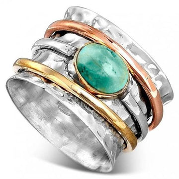 Bohemian Natural Stone Rings For Women Men Vintage Turquoises Finger Rings Fashion Party Wedding Jewelry Accessories daiiibabyyy